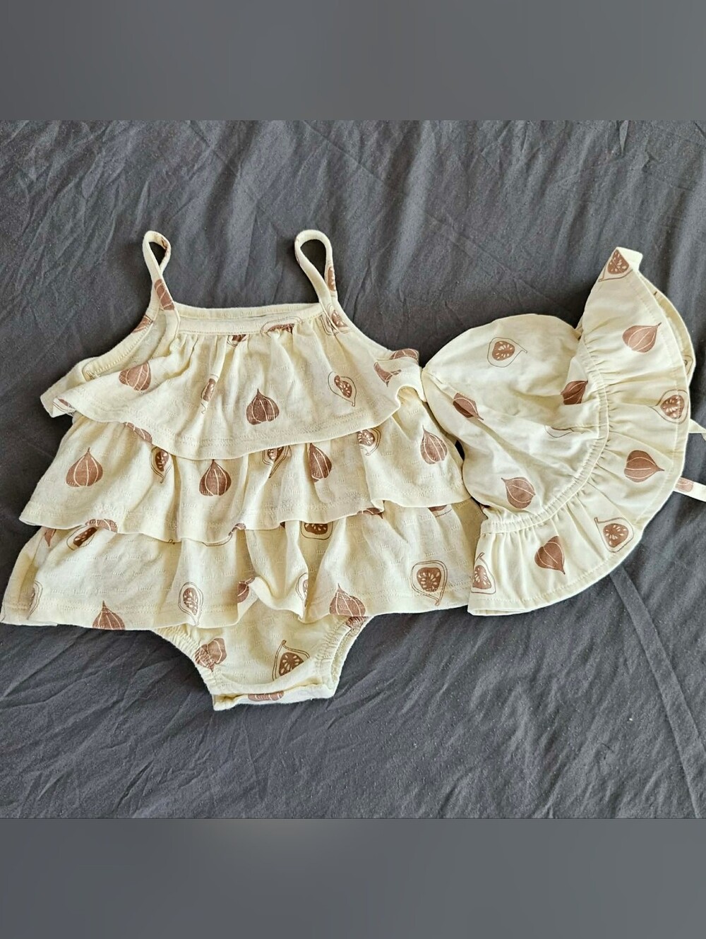 Baby Girl Romper Dress with matching Hat